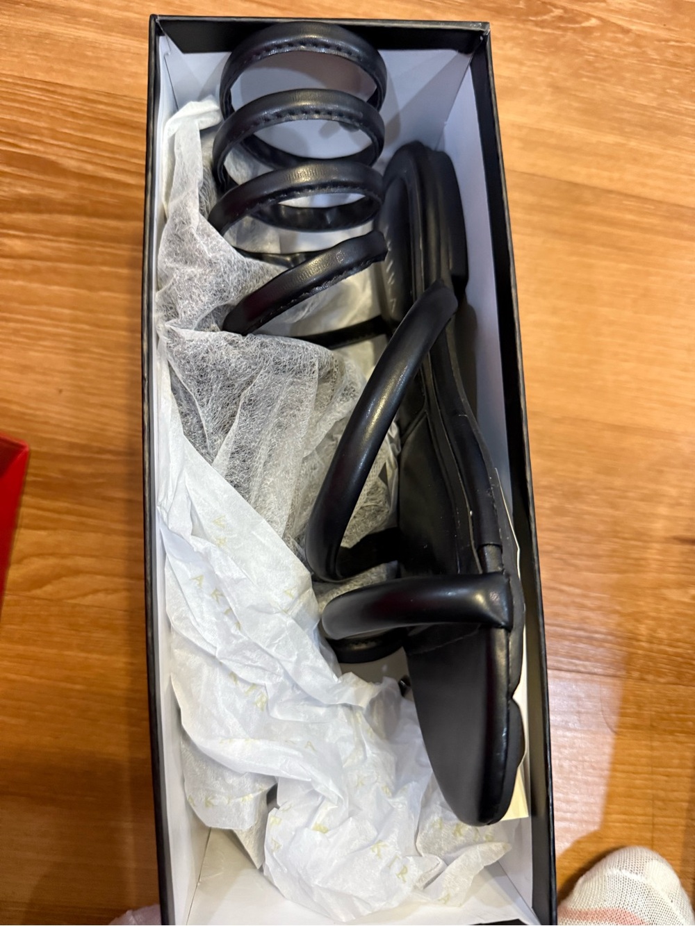 Azalea Wang Black Strappy Slide Sandals
